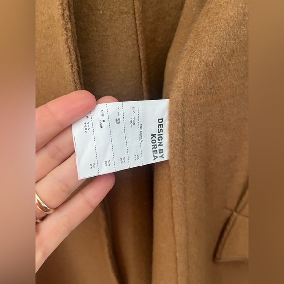 Another Plain wool coat women Sz. S/M dark beige Design by Korea Quiet luxury - Picture 8 of 12